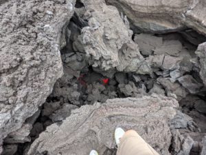 Lava flows between the cracks